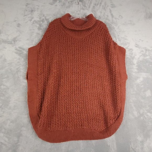 Lauren Conrad Womens Poncho Sweater Cardigan Chunky Open Knit Cowl Neck One Size - Picture 1 of 8